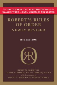 Robert's Rules of Order Newly Revised, 11th edition