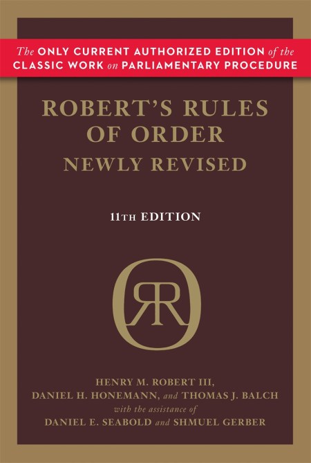 Robert's Rules of Order Newly Revised, 11th edition