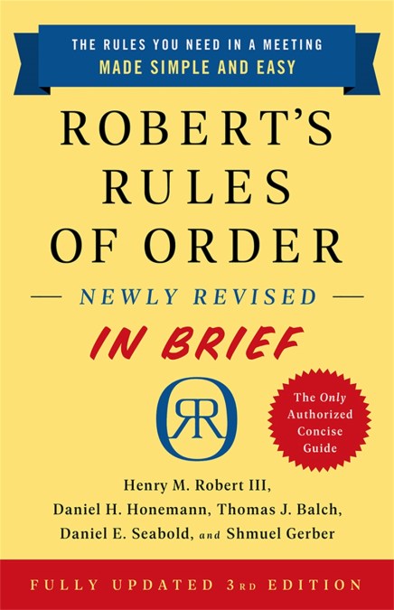 Robert's Rules of Order Newly Revised In Brief, 3rd edition