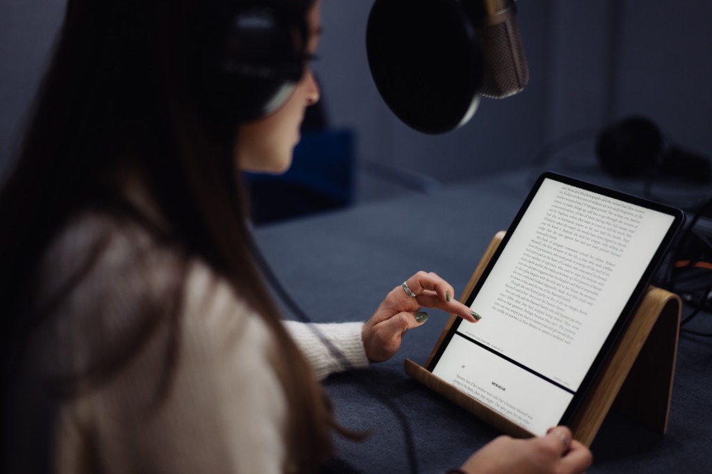 Person reading on a tablet