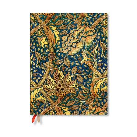 Morris Windrush (William Morris) Ultra 18-month Vertical Hardback Dayplanner 2025 (Elastic Band Closure)