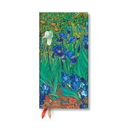 Van Gogh’s Irises Slim 12-month Horizontal Hardback Dayplanner 2025 (Elastic Band Closure)