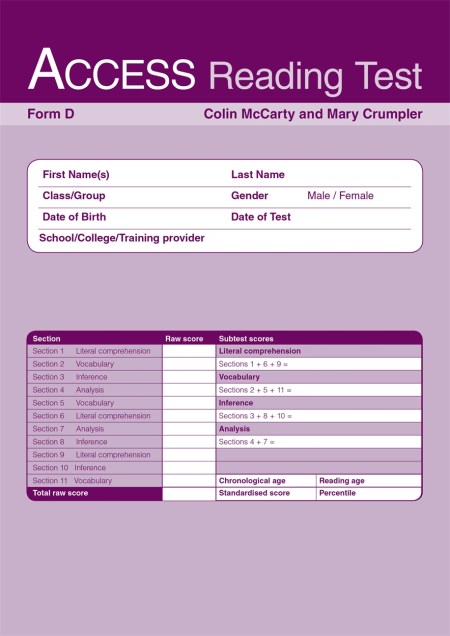 Access Reading Test (ART): Form D Pk10 by Mary Crumpler | Hachette UK