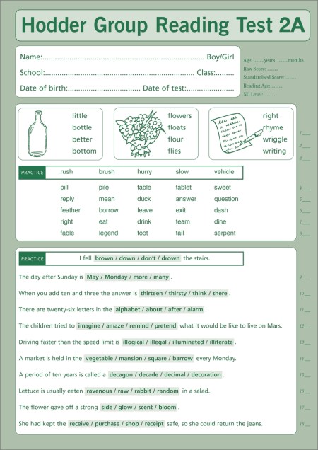 Hodder Group Reading Tests (HGRT) II: Test 2, Form A Pk10