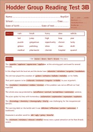 Hodder Group Reading Tests (HGRT) II: Test 3, Form B Pk10