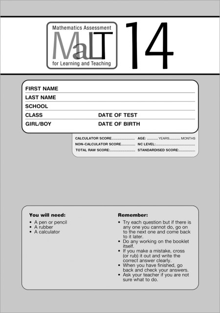 MaLT Test 14 PK10 (Mathematics Assessment for Learning and Teaching)