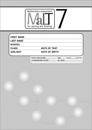 MaLT Test 7 PK10 (Mathematics Assessment for Learning and Teaching)