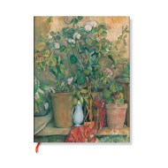 Cezanne’s Terracotta Pots and Flowers Ultra Unlined Hardback Journal (Elastic Band Closure)