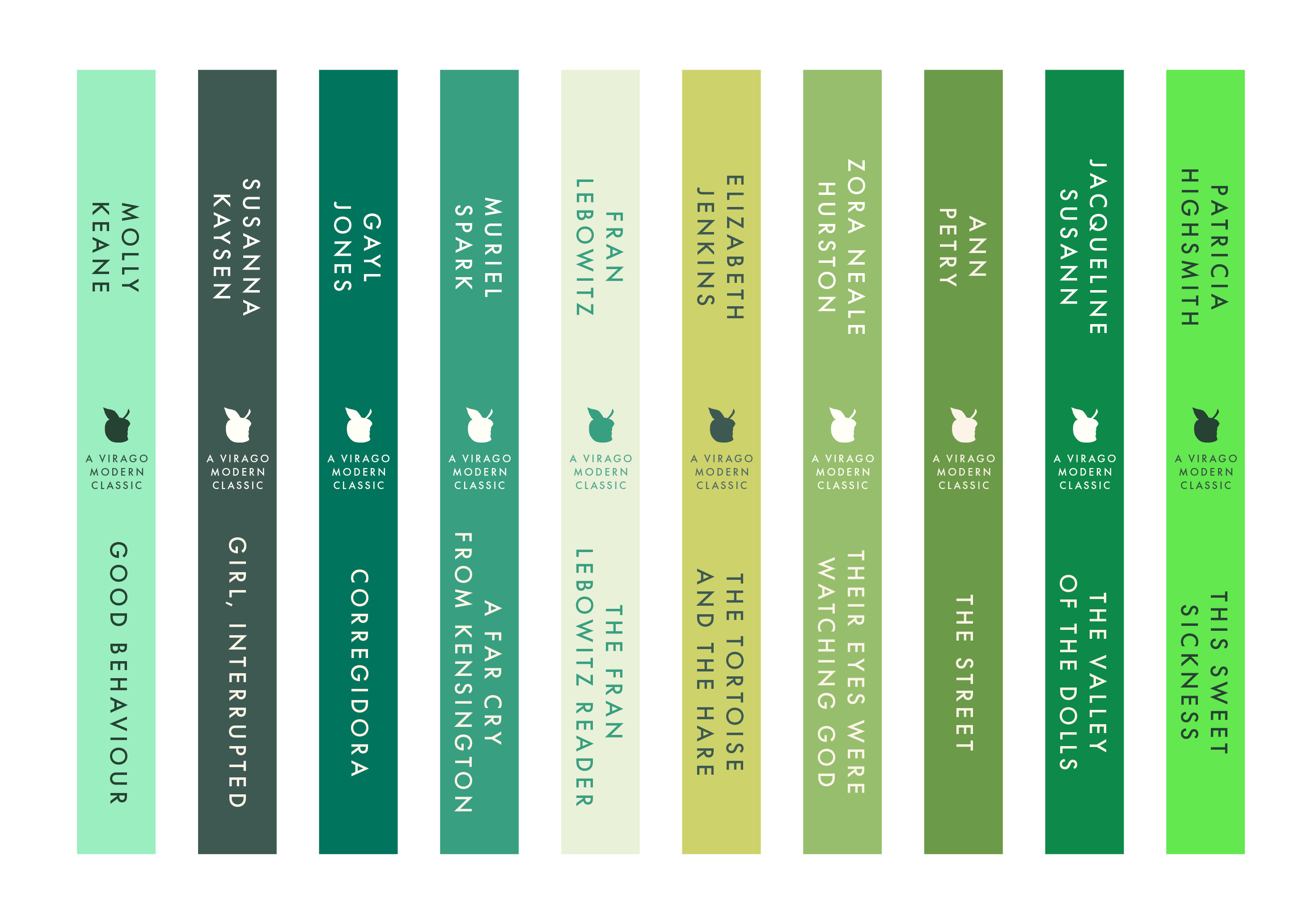 New Virago Modern Classic Spines