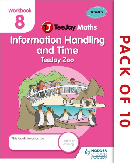 TeeJay Maths CfE Early Level Workbook 8 (Pack of 10): Information Handling and Time: TeeJay Zoo