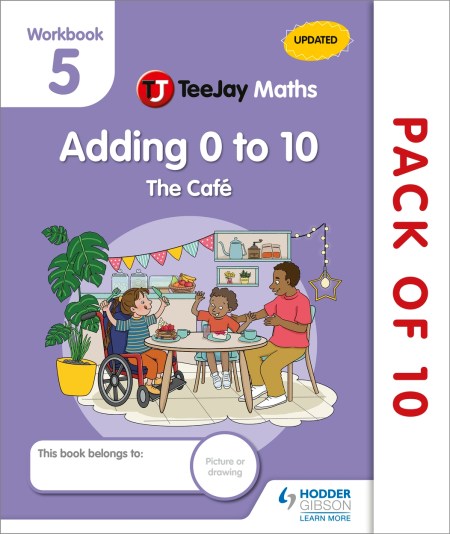 TeeJay Maths CfE Early Level Workbook 5 (Pack of 10): Adding 0 to 10: The Café