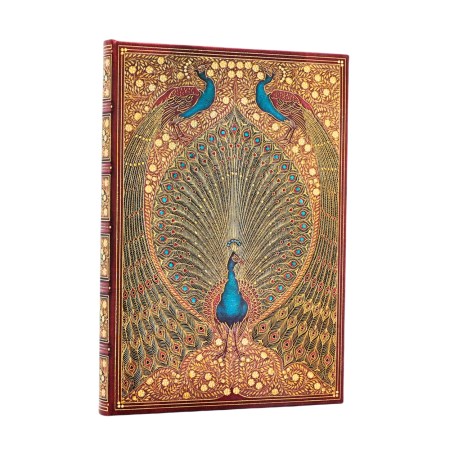 Hafiz’s Peacocks (Sangorski & Sutcliffe) Midi Unlined Hardcover Journal (Elastic Band Closure)